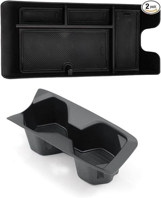 CDEFG 2Pcs for 2025 2026 Toyota Camry Center Console Organizer for 2025 2026 Toyota Camry Accessories Middle Console Organizer Armrest Storage Box & Cup Holder