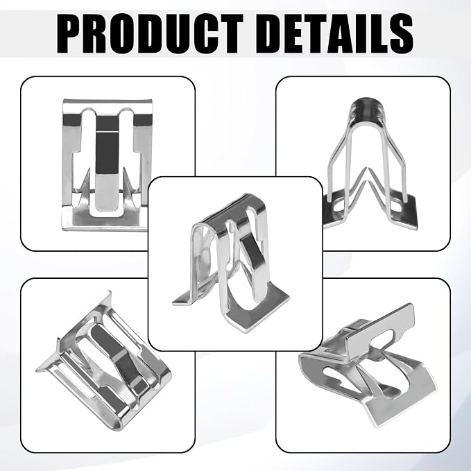 15PCS Car Trim Panel Metal Retainer Clip, Universal U-Shaped Car Dashboard Console Fastener Replaces OEM#11588650, Dash Retainer Clips for Chevy Buick GMC Cadillac Saturn Tucks SUV