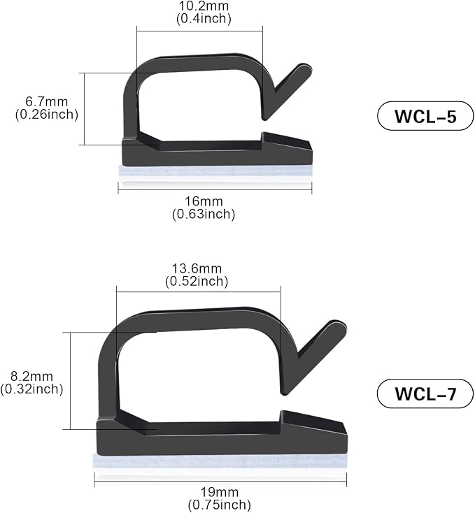 XHF 3/4” Adhesive Cable Wire Clips Black120PCS, Cable Staples Outdoor Cable Management Wire Organizer Cord Holder for Under Desk, Car, Wall, TV PC Ethernet Cable