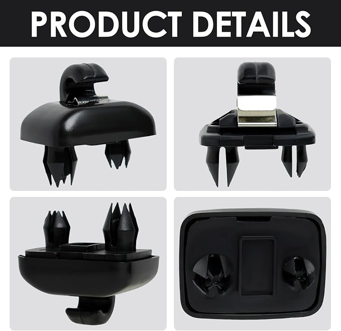 2015 Q5 Sun Visor Clip Replacement Compatible with Audi, Sunvisor Inner Clips for A1 A3 A4 A5 A6 Q3 Q5 S3 S4 S5 TT, ABS Construction Interior Sunscreen Holder Hook, OEM #8U0857562A (Black)