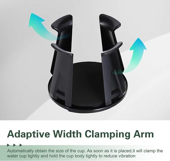 2PCS Car Cup Holder Insert, Upgraded Adaptive Clamping Arm Auto Cup Holder Expander, Adjustable Anti-Shake Car Drink Holder Insert, Anti-Slip Self-Adhesive Bottle Locking Expander Accessory