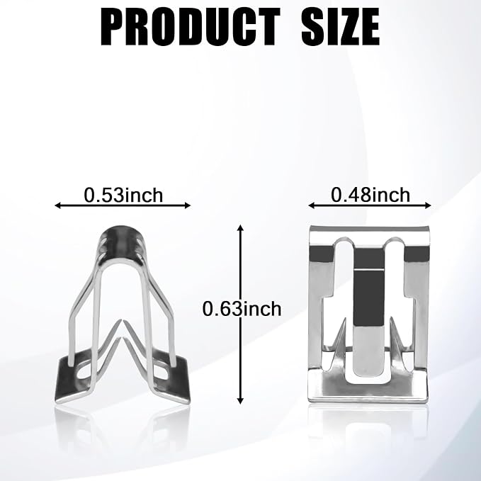 15PCS Car Trim Panel Metal Retainer Clip, Universal U-Shaped Car Dashboard Console Fastener Replaces OEM#11588650, Dash Retainer Clips for Chevy Buick GMC Cadillac Saturn Tucks SUV