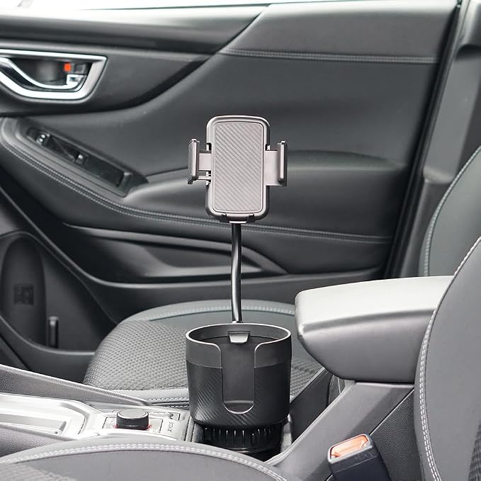 CupCargo Pro – 2-in-1 Car Cup Holder Expander and 360° Phone Mount with Adjustable Base and Flexible Neck, Universal Fit