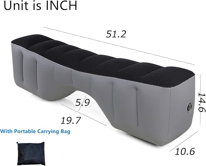 Inflatable Car Air Mattress Back Seat Bed with Air Pump, Universal Back Seat Gap Filler Pad Extender for SUV Camping Sleeping Travel Rest