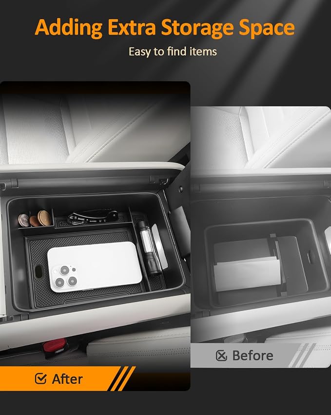 CDEFG for 2024 2025 2026 Hyundai Santa Fe Center Console Organizer Tray Armrest Storage Middle Console Insert Accessories