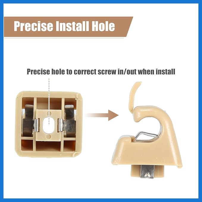 Sun Visor Support Clip Retainer for Mercedes-Benz W201 190 Class 82-93 No.A12681000128412 Sun Visor Support Clip Holder Bracket Hanger Plastic Beige Anti Vibration Auto Accessories