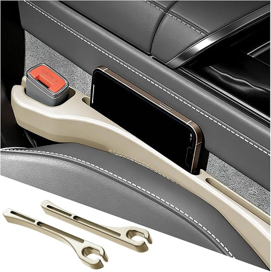 2PCS Car Seat Gap Filler, Seat Side Seam Crevice Blocker Organizer to Prevent Things from Dropping, Drop-Proof Auto Console Gap Guard Stopper Plug, Universal for Vehicles (Beige)