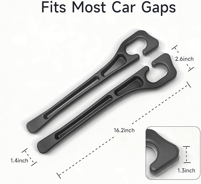 Car Seat Gap Filler Set of 2, 3-in-1 Seat Gap Filler with Organizer & Hook, Soft Foam Gap Stopper Universal Fit for Car SUV Truck, Prevent Items Dropping Between Seat and Console