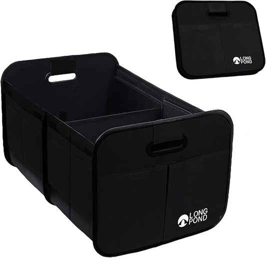 Long Pond Car Trunk Organizer, Storage for SUVs or Sedans, Foldable Cargo Containers with 9 Pockets and Reinforced Handles, with Non-Slip Bottom, Collapsible Storage for SUVs, Sedans, or Any Cars
