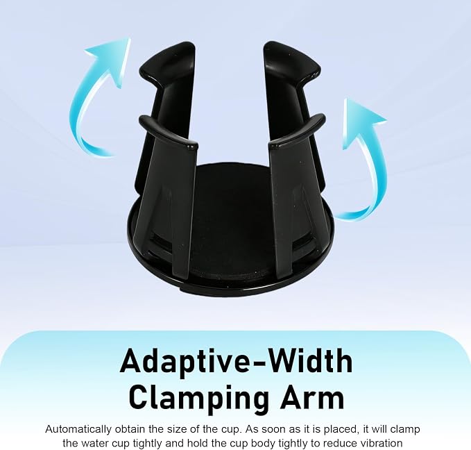2 PCS Car Cup Holder Adapters, Anti-slip Anti-shake Drink Holder Insert, Adjustable Locking Cup Mount Expander Accessory, Self-adhesive Stabilizer for Most SUVs Sedans Trucks (Black)