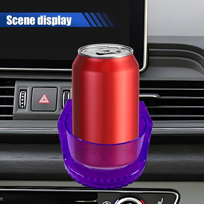 YoRise Car Air Vent Cup Holder, Multifunctional Auto Drink Holder Expander with Mounting Clips, Universal Vehicle Bottle Organizer for Most Cars with Horizontal Blade Vents (Purple)