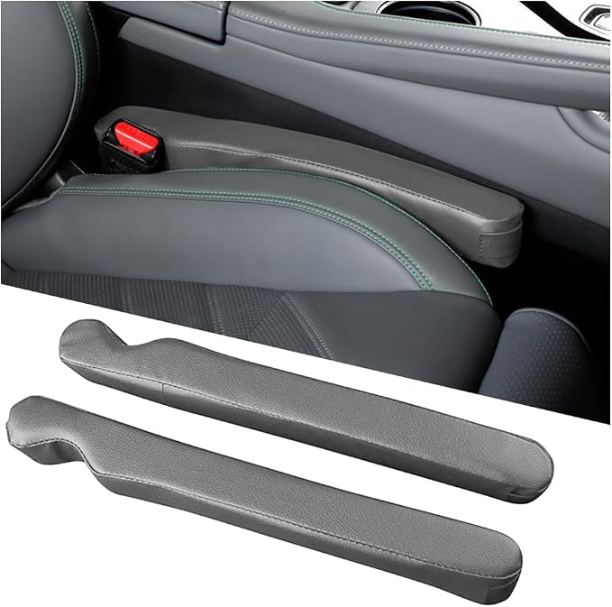 Zpana 2PCS Car Seat Gap Filler, Seat Side Guard Gap Stopper Blocker to Stop Things from Dropping, No-Drop Soft Automotive Interior Crevice Catcher Plug, Universal Fit (Gray)