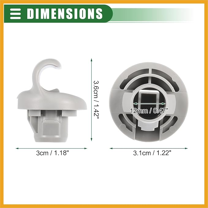 Car Sun Visor Holder Clip, Sun Visor Bracket Hook Clips Hanger, for Nissan Sentra 2015-2019, Plastic, No.96409CG000, Gray, 2pcs Replacement