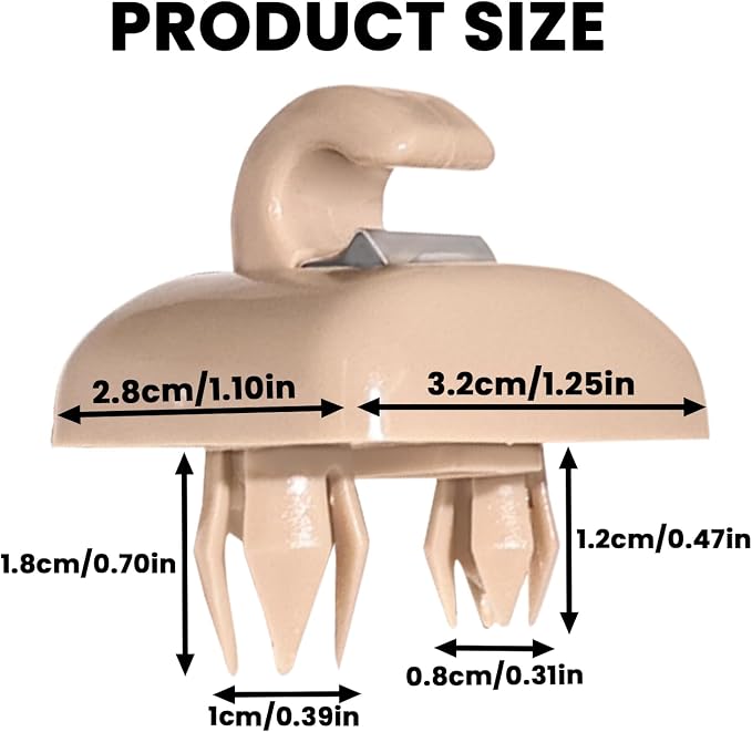 2 PCS Visor ClipsInner Sun Visor Hook Clips, Car Interior Visor HolderHook Compatible with Audi TT A1 A3 A4 A5 Q3 Q5 S3 S4 S5，Replace 8U0857562A (Beige)