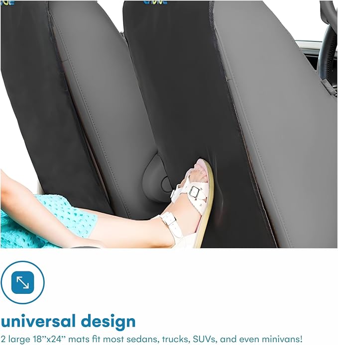 Enovoe Kick Mats Back Seat Protector for Kids - 2 Pack - Premium Quality Car Seat Back Cover Offers Waterproof Protection of Your Upholstery from Mud and Scratches - Backseats Kick Protector for Child