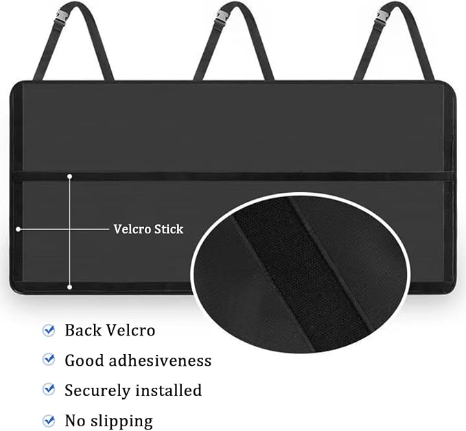 HZEL Car Trunk Organizer, Collapsible Large Capacity Vehicle Backseat Hanging Storage Bag with 9 Pockets, Automotive Interior Backseat Organizer, Universal for SUV RV Truck (Grey)