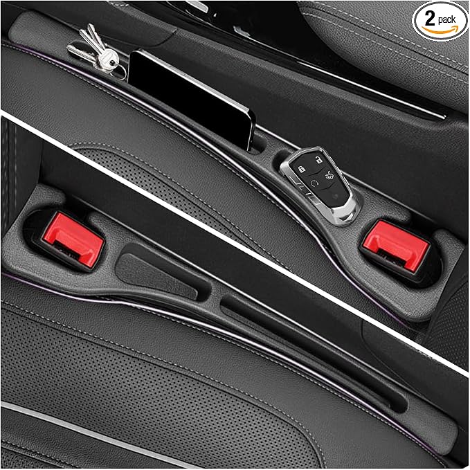2PCS Car Seat Gap Fillers with Dual Storage Slots,2026 New Car Gap Seat Filler to Stop Items Falling,Universal in Between Cars Seats Catcher as Cars Interior Accessories