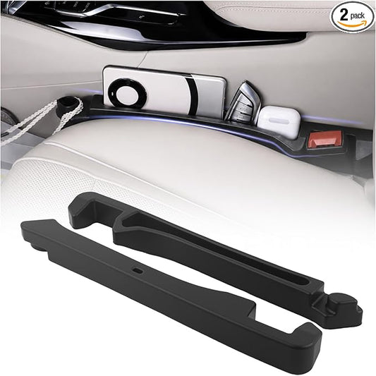 2PCS Upgraded Car Seat Gap Filler Organizer,Versatile Car Gap Filler Organizer with Hooks & Storage Slots Design,Soft Cars Seat Gaps Fillers Strip Cars Accessories Interior