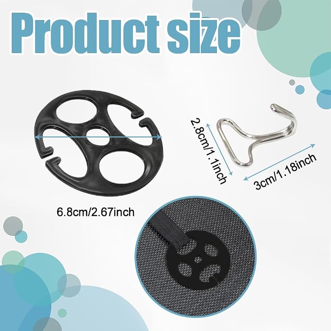 24PCS Car Seat Cover Plum Plate Metal Hooks, 12Pcs Plastic Car Seat Covers Chucks and 12Pcs Metal Hooks Locking Clip Plastic Card Fixed Fastener Buckle for Car (Black)