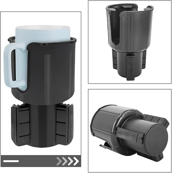 BESULEN Car Cup Holder Expander, Vehicle Cup Holder Extender with Adjustable Base, Automotive Water Bottle Organizer Adapter, Suitable for Most 32-40oz 3.2"-3.8" Diameter Bottles