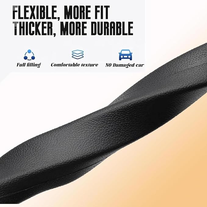 Car Seat Gap Filler, 2-Pack No-Drop Seat Side Gap Seam Filler Organizer with Phone Holder, Seat Gap Fillers for All Cars, Prevents Items from Falling, Easy to iInstall (Black)