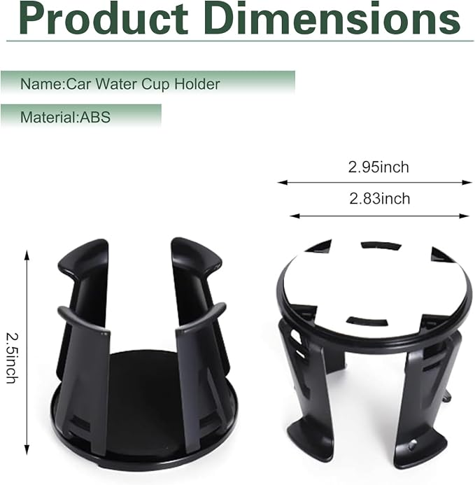 2PCS Car Cup Holder Insert, Upgraded Adaptive Clamping Arm Auto Cup Holder Expander, Adjustable Anti-Shake Car Drink Holder Insert, Anti-Slip Self-Adhesive Bottle Locking Expander Accessory
