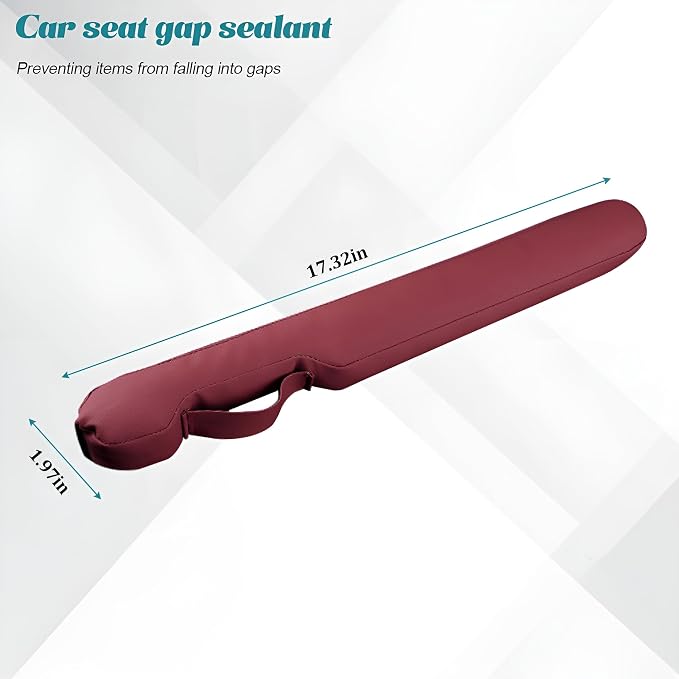 2PCS Car Seat Gap Filler, Soft Foam Automotive Organizer to Fill The Gap Between Seats Console Stop Things from Dropping, Vehicle Seat Side Gap Stopper, Universal for Truck SUV (Wine Red)
