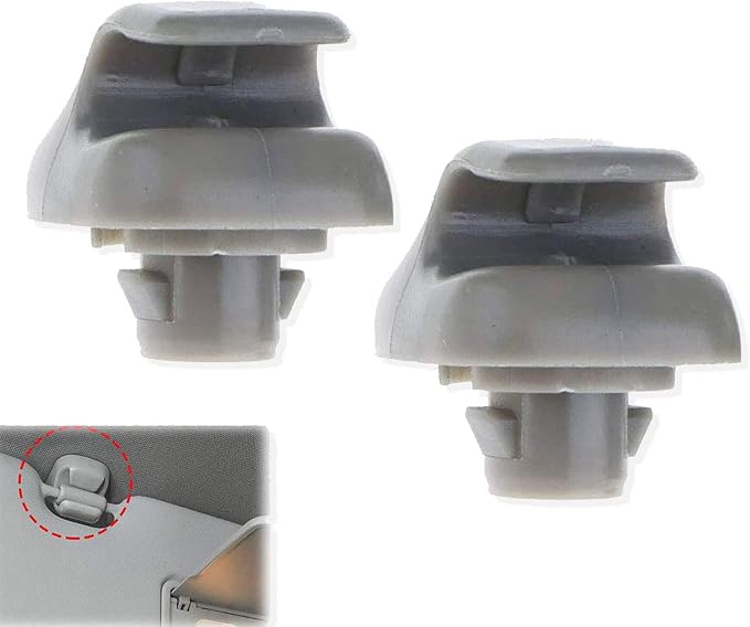 Poweka Sunvisor Clip Hook Replacement Compatible with 1998-2007 Accord 1996-2004 Civic 2007-2011 CR-V 1999-2010 Odyssey 2006-2011 Ridgeline, Replace 888217-S01-A01ZA Gray Pack of 2