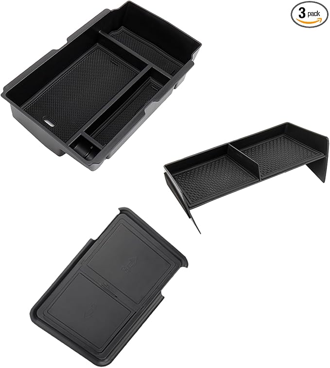 3PCS Center Console Organizer Compatible with 2023-2026 Honda CRV Accessories Armrest Hidden Drawer Storage Box for 2024 Honda CR-V Accessories