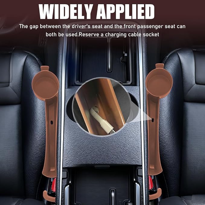 2PCS Car Seat Gap Filler Organizer, Console Side Organizer, Seats Gap Organizer with Phone Holder, Multifunctional Car Seat Filler Gap Space Prevents Things Dropping for Most Vehicles (Orange)