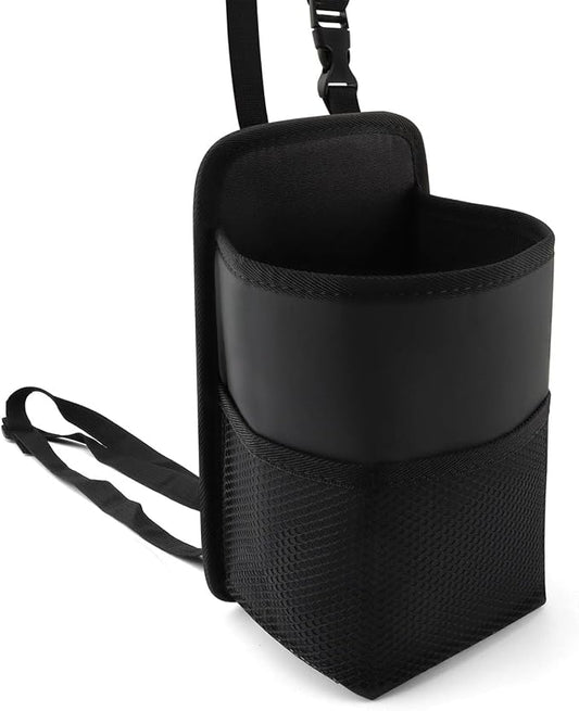 Car Seat Side Large Car Cup Holder Expander Adapter Bag, Auto Seat Storage Hanging Bag, Drink, Stuff Holder with Mesh Pocket for Cars, Water Bottle Bags Road Trip Essentials Car Accessories