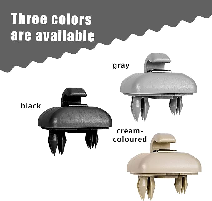 gunhunt 2 PCS Clip-on Hook Bracket, Car-Specific Interior Plastic Sun Visor Hook Clip, 8U0857562A/8E0857563A Durable Sunshield Buckle, Compatible with Audi A1 A3 A4L A5 A6L A7 Q3 Q5 Q7 (Gray)