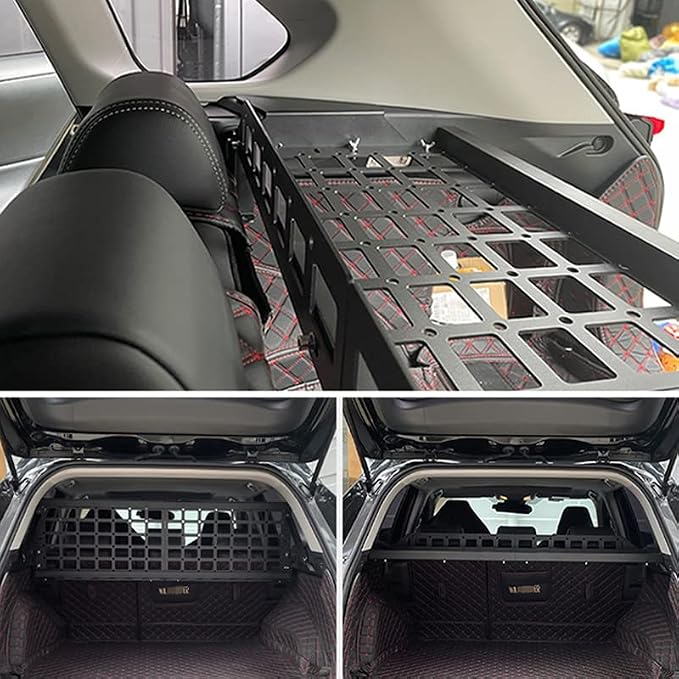 HIGH FLYING for Toyota RAV4 2019-2025 Car Accessories Modular Storage Molle Panel Cargo Shelf Organizer Luggage Carrier Rack Aluminum Alloy (with Conjoined Cross Bar)