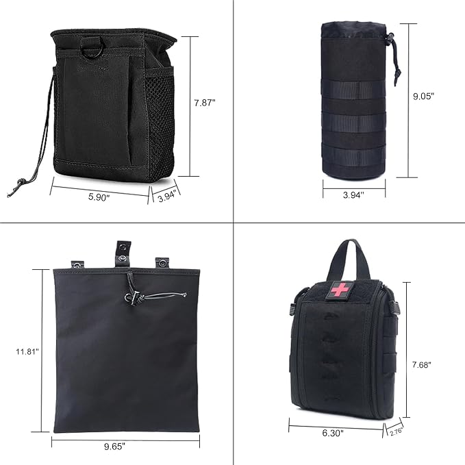 HIGH FLYING for Toyota Prado J150/Lexus GX460 Car Interior Molle Panels Storage Modular System Trunk Shelf Organizer Rear Cargo Racks (Trunk Pouches)