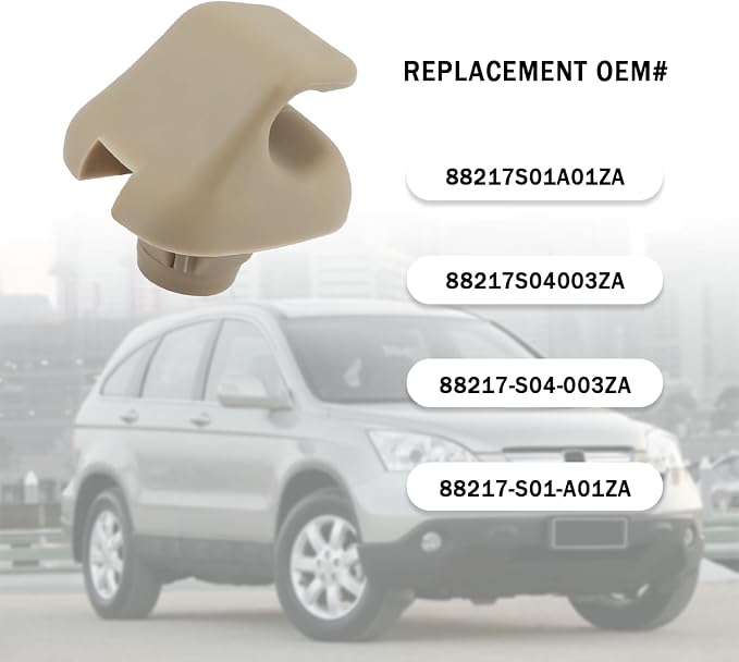 2PCS Sun Visor Clip,Durable Car Visor Clip Hook Replacement OEM#88217S01A01ZA,88217S04003ZA,Premium Car Visor Accessories Compatible with Honda Civic Accord Odyssey (Beige)