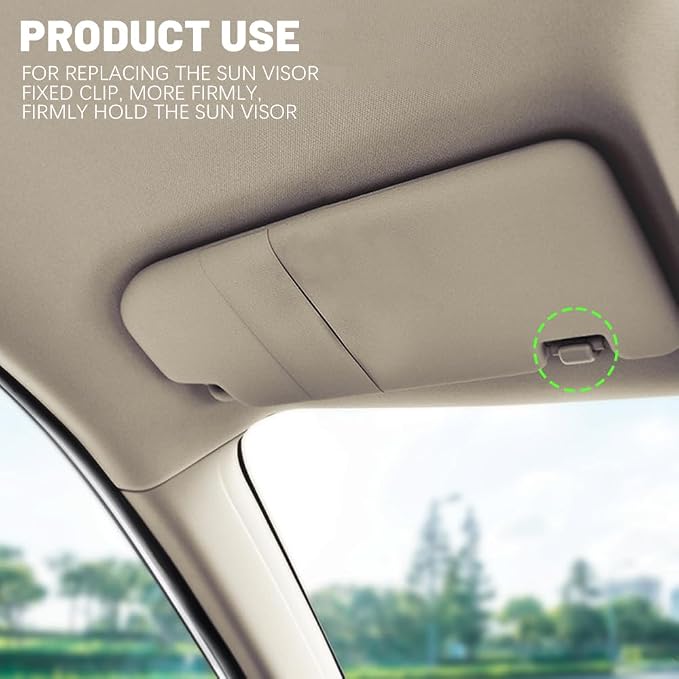 2PCS Sun Visor Support Retainer Clip, 95994975 95994976 Sun Visor Hook Clip Bracket Replacement, Anti Vibration Sun Visor Bracket Holder for Cruze Spark Verano, Car Accessories (Beige)