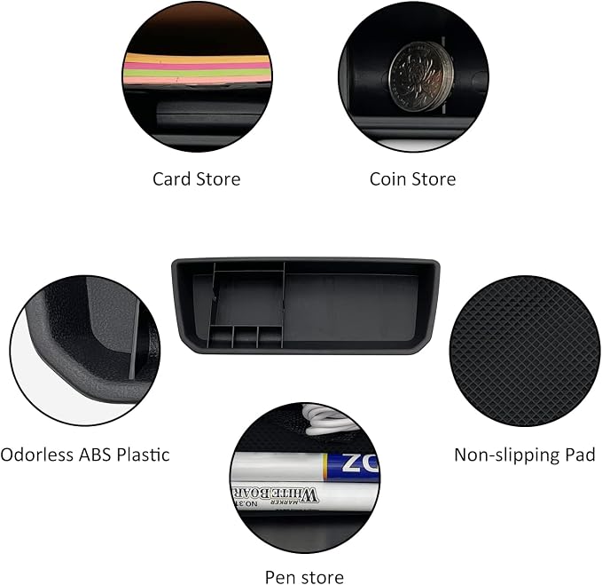 for VW Atlas and Cross Sport Accessories Dashboard Organizer 2018 2019 2020 2021 2022 2023 Insert ABS Box Storage (Not fit for 2024)
