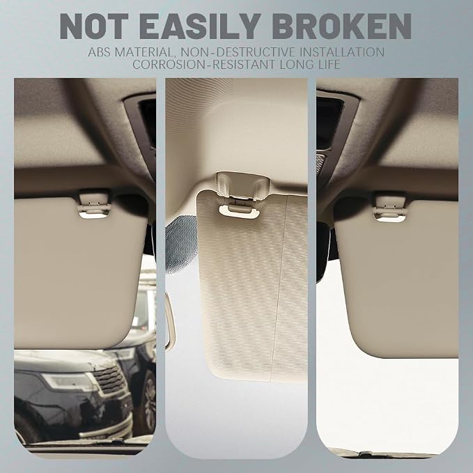 2PCS Sun Visor Support Retainer Clip, 95994975 95994976 Sun Visor Hook Clip Bracket Replacement, Anti Vibration Sun Visor Bracket Holder for Cruze Spark Verano, Car Accessories (Beige)
