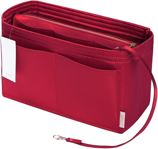 ZTUJO Purse Organizer Insert, Felt Bag Organizer with Metal Zipper, Handbag & Tote Shaper, For Speedy Neverfull Tote, 7 Sizes