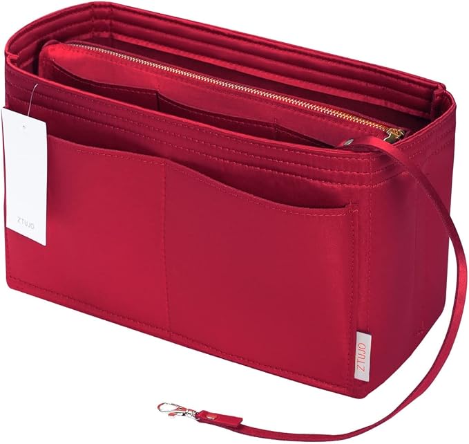 ZTUJO Purse Organizer Insert, Felt Bag Organizer with Metal Zipper, Handbag & Tote Shaper, For Speedy Neverfull Tote, 7 Sizes