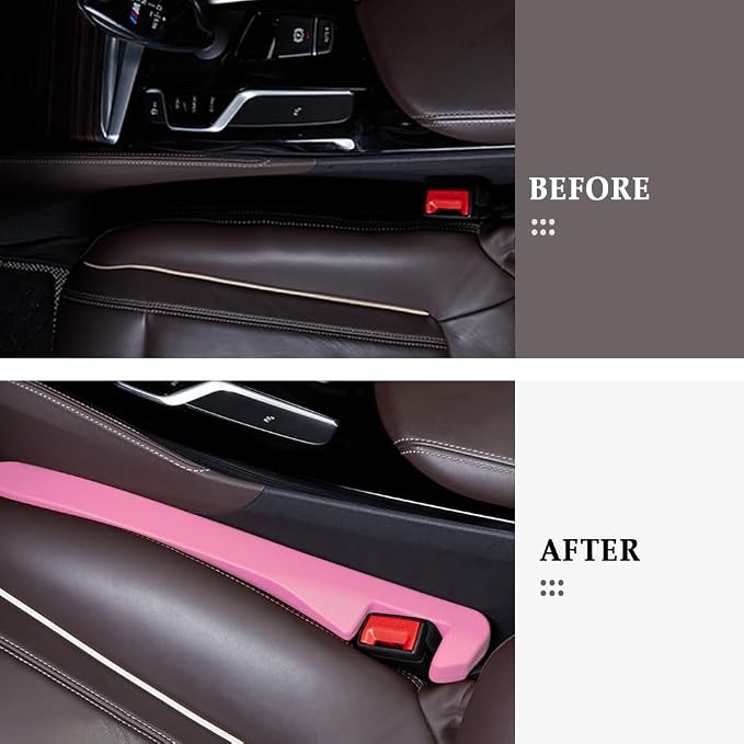 KIFIDAN 2PCS Car Seat Gap Filler,Flexible Seat Gap Organizer Between Seats for Tightly Filling Seat Gaps,Universal Car Side Seat Gap Filler Interior Car Accessories for Women & Men (Pink)