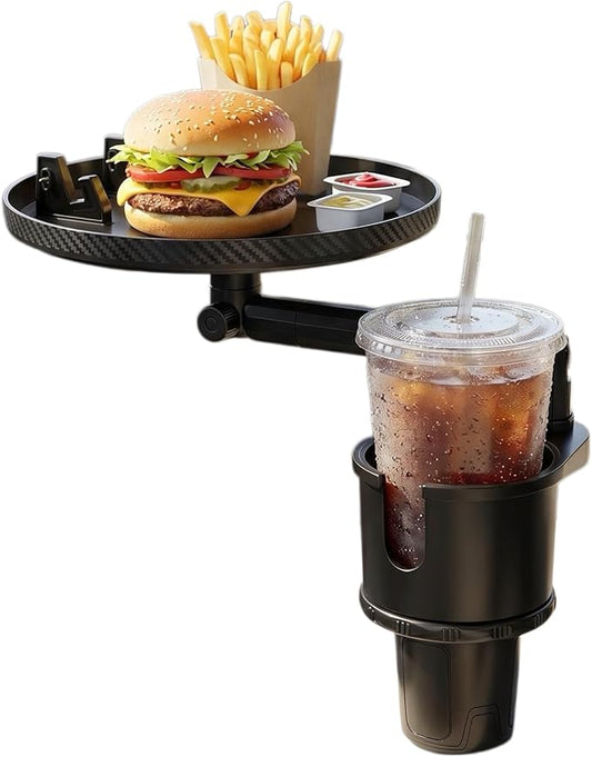 Car Cup Holder Tray Cup Holder Expander 9” Detachable Car Food Tray Table for Eating Perfect Road Trip Essential for Yeti & Hydro Flask Compatibility