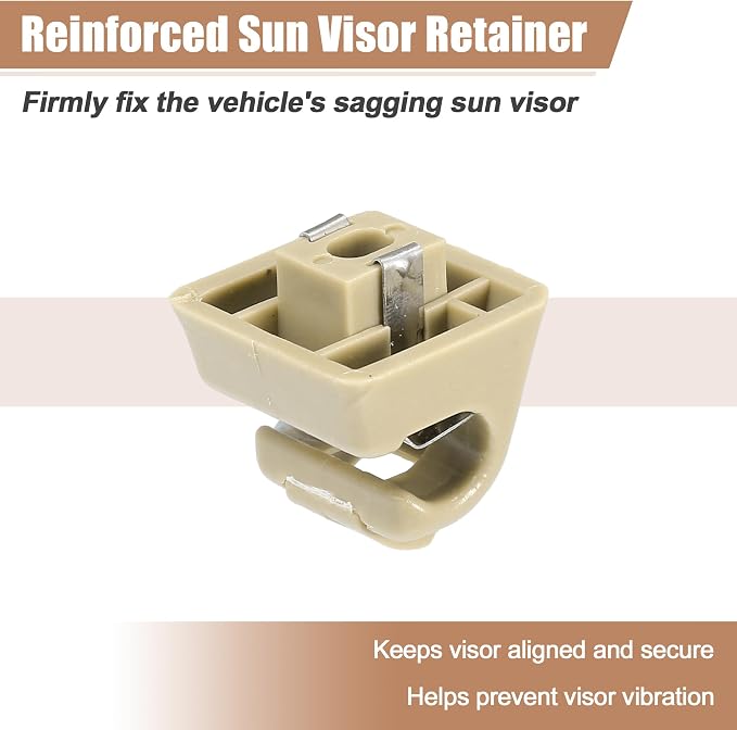 uxcell 2pcs Sun Visor Support Clip Retainer for Mercedes-Benz W201 190 Class 1982-1993 No.A12681000128412 Sun Visor Support Clip Holder Bracket Hanger Plastic Beige Anti Vibration