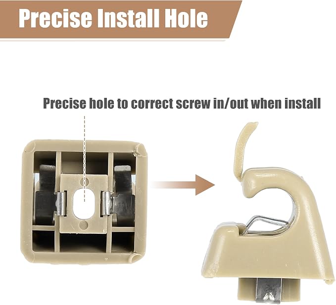 uxcell 2pcs Sun Visor Support Clip Retainer for Mercedes-Benz W201 190 Class 1982-1993 No.A12681000128412 Sun Visor Support Clip Holder Bracket Hanger Plastic Beige Anti Vibration