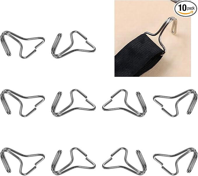 Sun Walker 10 PCS Car Seat Cover Hooks, Metal Headrest Pad Locking Clips Seat Protector Fixing Hanger, Carseat Cushion Fixing Hook Installation Replacement for Most Vehicles