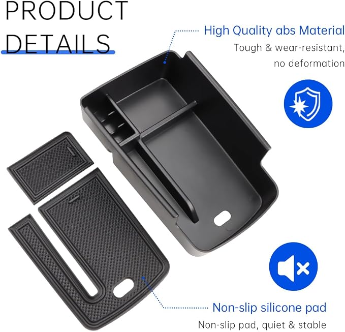 MARCHFA Center Console Organizer Tray Compatible for 2024 2025 2026 Buick Envista Accessories Armrest Storage Box Tray Organizer Middle Console Insert Holder (Black)