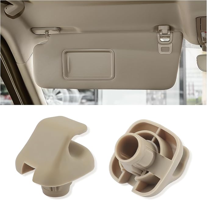 2PCS Sun Visor Clip,Durable Car Visor Clip Hook Replacement OEM#88217S01A01ZA,88217S04003ZA,Premium Car Visor Accessories Compatible with Honda Civic Accord Odyssey (Beige)