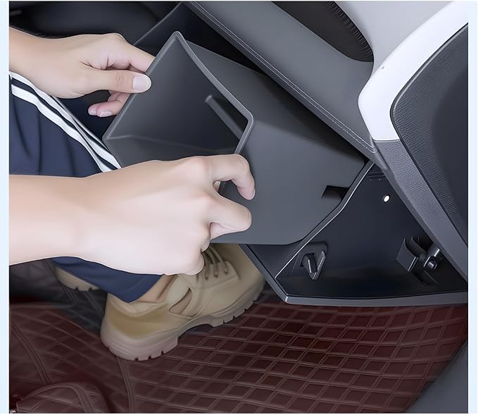 JYCDC Glove Box Organizer Compatible with Toyota Sienna 2026 2025 2024-2021 Accessories, Center Console Glove Compartment Divider Insert, ABS Secondary Storage Tray Interior Parts (Black) (Black)