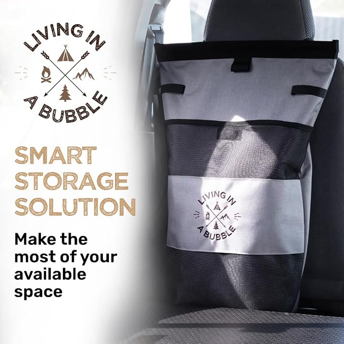 Living in a Bubble Wet Dry Laundry Bag – Portable Waterproof Laundry Hamper for RV, Campervan & Travel – Foldable Clothes Organizer with Separate Wet & Dry Compartments