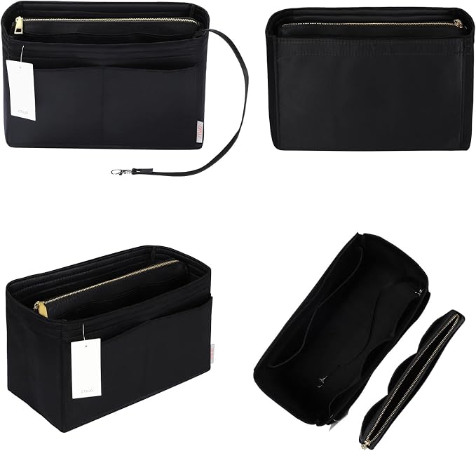 ZTUJO Purse Organizer Insert, Felt Bag Organizer with Metal Zipper, Handbag & Tote Shaper, For Speedy Neverfull Tote, 7 Sizes
